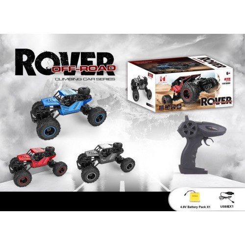 Tālvadības automašīna Crawler Rover 1:16, melna