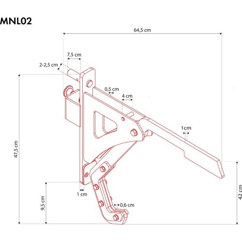 MNL02 ROTATING SQUAT HANDLES MONOLIFT HMS