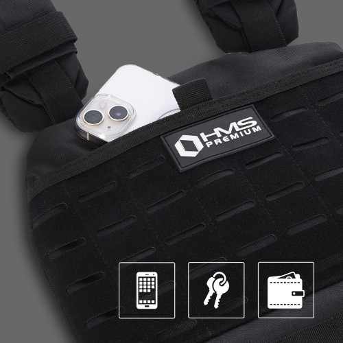 TKO14 ADJUSTABLE TACTICAL WEIGHT VEST 13.5KG HMS PREMIUM - 13.5kg