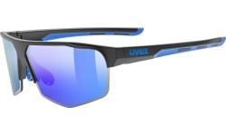 Uvex axos set black matt / mirror blue glasses