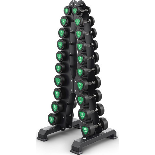 UpForm poliuretāna hanteļu komplekts 1–10 kg (solis 1 kg), 110 kg