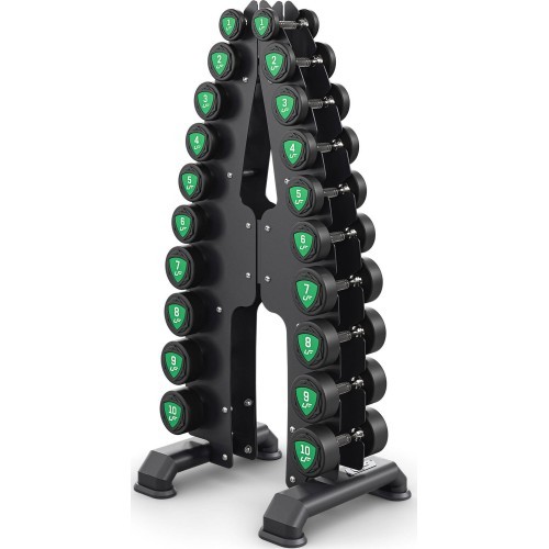 UpForm poliuretāna hanteļu komplekts 1–10 kg (solis 1 kg), 110 kg