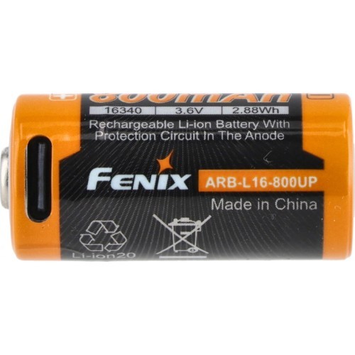 Fenix USB ARB-L16U akumulators (16340 800mAh 3.6V)