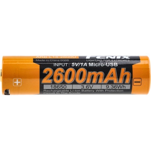 Fenix USB akumulators ARB-L18U (18650, 2600 mAh, 3,6 V)