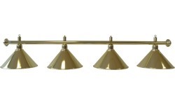 Biljarda lampa Elegance, misiņš, 4 kupoli, Ø 35 cm, 180 cm