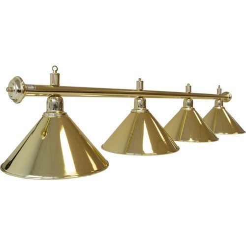 Biljarda lampa Elegance, misiņš, 4 kupoli, Ø 35 cm, 180 cm