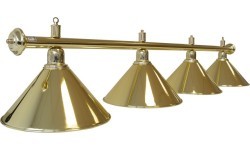 Billiard Lamp Elegance, brass, 4 Bells, Ø 35 cm, 180 cm
