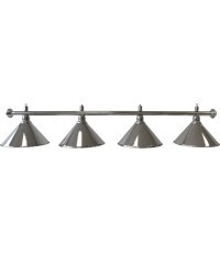 Biljarda lampa Elegance, sudraba, 4 kupoli, Ø 35 cm, 180 cm