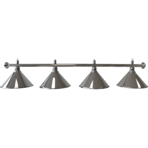 Biljarda lampa Elegance, sudraba, 4 kupoli, Ø 35 cm, 180 cm