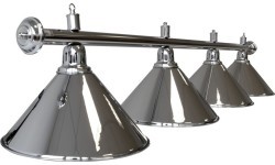 Billiard Lamp Elegance, silver, 4 Bells, Ø 35 cm, 180 cm