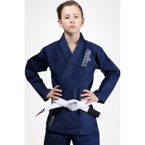 Venum Contender Kids BJJ kimono (ar bezmaksas baltu jostu) – tumši zils