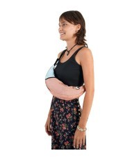 Upcycled Sling Bag Peach / Cloud