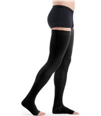 Kompresinės kojinės su atvira pirštų dalimi SIGVARIS Essential THERMOREGULATING, 1 k.kl. - Black - L - Long - Atvira