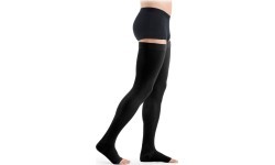 Kompresinės kojinės su atvira pirštų dalimi SIGVARIS Essential THERMOREGULATING, 1 k.kl. - Black - L - Normal - Atvira