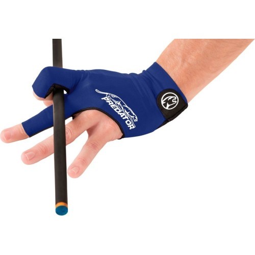 Billiard Glove, Predator Second Skin, 3-Finger, blue-white, to wear on left hand, L&XL
