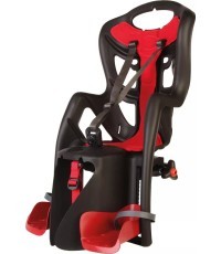 Bērnu velosēdeklītis Bellelli Pepe uz bagāžnieka black-red