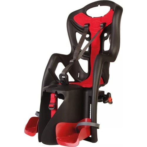 Bērnu velosēdeklītis Bellelli Pepe uz bagāžnieka black-red