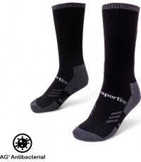 Merino Mid-Calf Socks inSPORTline Meritic Crew AG+ Antibacterial - Black and grey