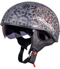 Motorcycle Helmet W-TEC Black Heart V535 Cross Skull