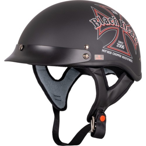 Motociklista ķivere W-TEC Black Heart V531 Iron Cross - Melna
