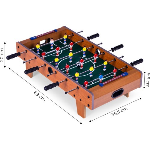 Stół do piłkarzyków mini 69x35,5 cm drewniany piłkarzyki ECOTOYS