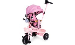 Rowerek trójkołowy dla dzieci spacerówka obracane siedzisko pchacz różowy ECOTOYS