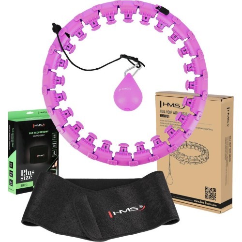 Vingrošanas stīpas komplekts Plus Size HHW12 violets ar atsvaru HMS + jostasvietas atbalsts BR163 melns