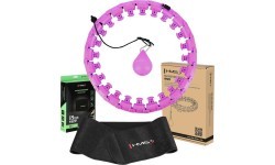 SET HULA HOOP PLUS SIZE HHW12 VIOLET WITH WEIGHT HMS + WAIST SUPPORT BR163 BLACK