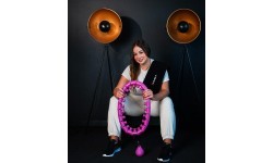 Vingrošanas stīpas komplekts Plus Size HHW12 violets ar atsvaru HMS + jostasvietas atbalsts BR163 melns