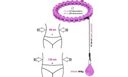 Vingrošanas stīpas komplekts Plus Size HHW12 violets ar atsvaru HMS + jostasvietas atbalsts BR163 melns