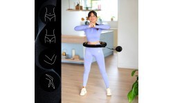 HHM13 NEW HULA HOOP BLACK/GOLD MAGNETIC WITH WEIGHT + COUNTER HMS