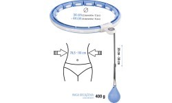 SET HULA HOOP MAGNETIC BLUE HHM15 WITH WEIGHT + COUNTER HMS + WAIST SUPPORT BR163 BLACK PLUZ SIZE