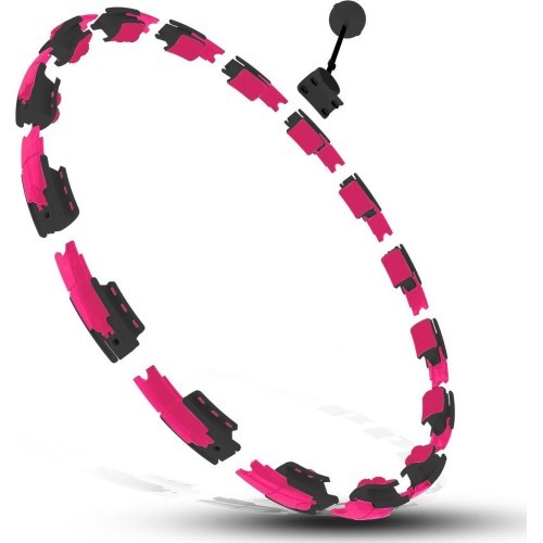 HHM16 HULA HOOP BLACK/PINK MAGNETIC WITH WEIGHT + COUNTER HMS
