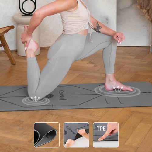 YOGA SET HMS GRAY MAT TPE YM10 + BLOCK KJ02 + STRAP SJ02