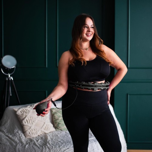 HHW12 PLUS SIZE BLACK HULA HOOP WITH WEIGHT HMS