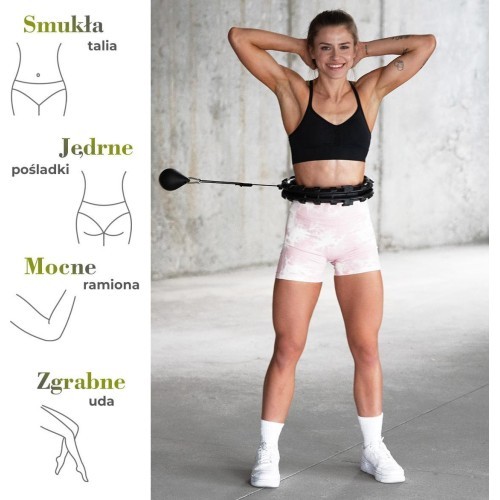 Обруч для фитнеса с утяжелителем HMS HHW12 Plus Size, чёрный