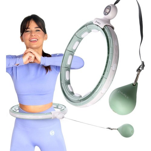 HHM15 HULA HOOP GREEN MAGNETIC WITH WEIGHT + COUNTER HMS