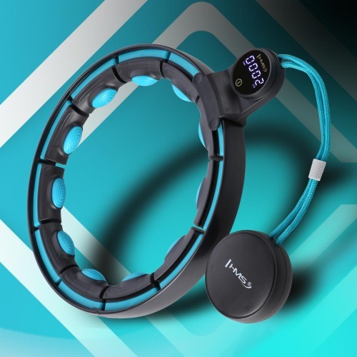 HHM17 HULA HOOP BLACK/TURQUOISE MAGNETIC WITH WEIGHT + COUNTER HMS