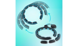 HHM17 HULA HOOP BLACK/TURQUOISE MAGNETIC WITH WEIGHT + COUNTER HMS