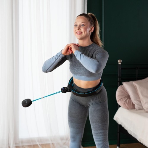 HHM17 HULA HOOP BLACK/TURQUOISE MAGNETIC WITH WEIGHT + COUNTER HMS