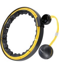 HHM21 HULA HOOP TPE BLACK/YELLOW MAGNETIC WITH WEIGHT + COUNTER HMS