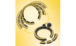 HHM21 HULA HOOP TPE BLACK/YELLOW MAGNETIC WITH WEIGHT + COUNTER HMS