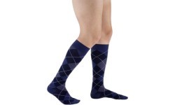 Kompresinės kojinės vyrams MICROFIBER SHADES, rombų raštai by SIGVARIS - Blue - B(42-44)
