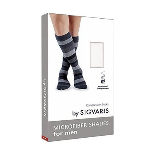 Kompresinės kojinės vyrams MICROFIBER SHADES, rombų raštai by SIGVARIS - Blue - C(45-48)