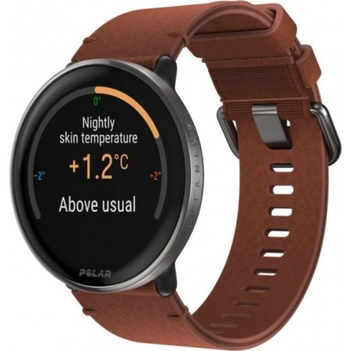Фитнес-смарт-часы Polar Ignite 3 Titanium с кожаным ремешком - Черный/бронзовый