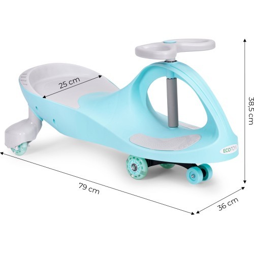 Gravitācijas braucamais vaikiem ar LED riteņiem zils ECOTOYS