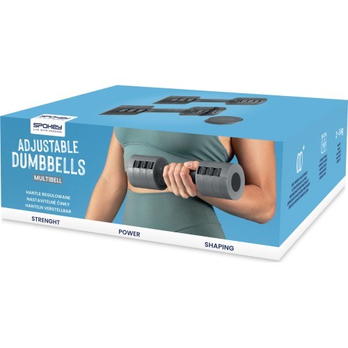Regulējamu hanteļu komplekts Spokey MULTIBELL, 2x2,5 kg