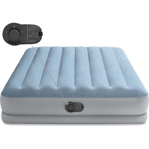 Duży materac dmuchany dwuosobowy 203x152x36 cm z wbudowaną pompką elektryczną łóżko INTEX 64159