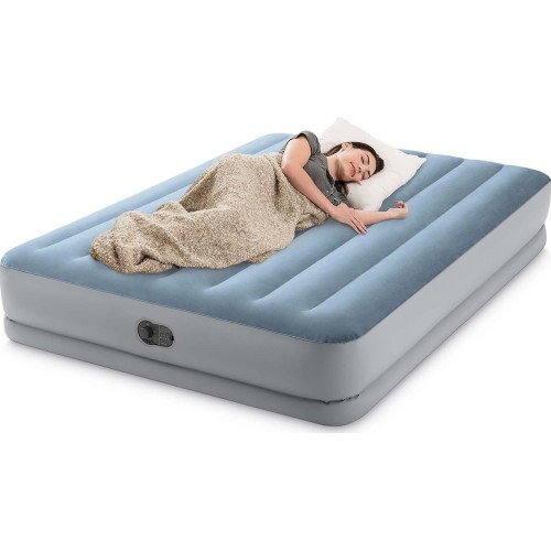 Duży materac dmuchany dwuosobowy 203x152x36 cm z wbudowaną pompką elektryczną łóżko INTEX 64159