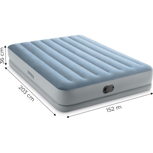 Duży materac dmuchany dwuosobowy 203x152x36 cm z wbudowaną pompką elektryczną łóżko INTEX 64159